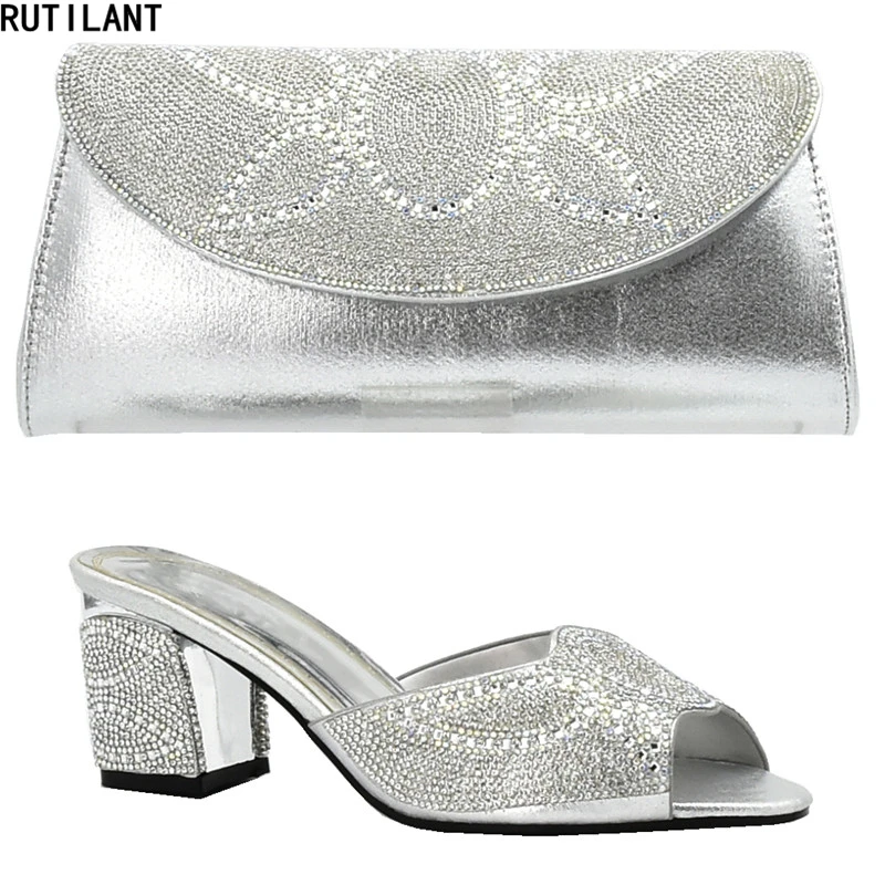 

New Arrival Shoes and Bag Set African Sets 2019 Nigerian Women Party Pumps Luxury Shoes Women Latest Ladies Sandals with Heels