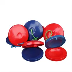 5 частей круглые деревянные Кастаньеты музыкальных инструментов игрушек для детей-красный и синий