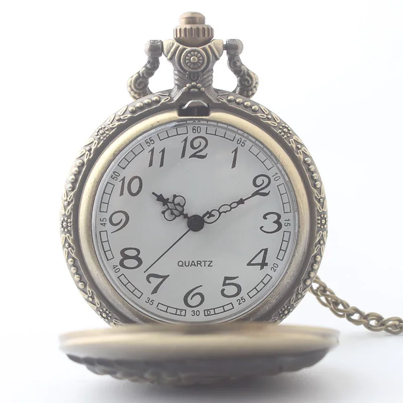 Лучшие винтажные античный бронзовый орел Крылья карманные часы для мужчин и женщин с Подарочное ожерелье-цепочка белый циферблат reloj de bolsillo TD2027