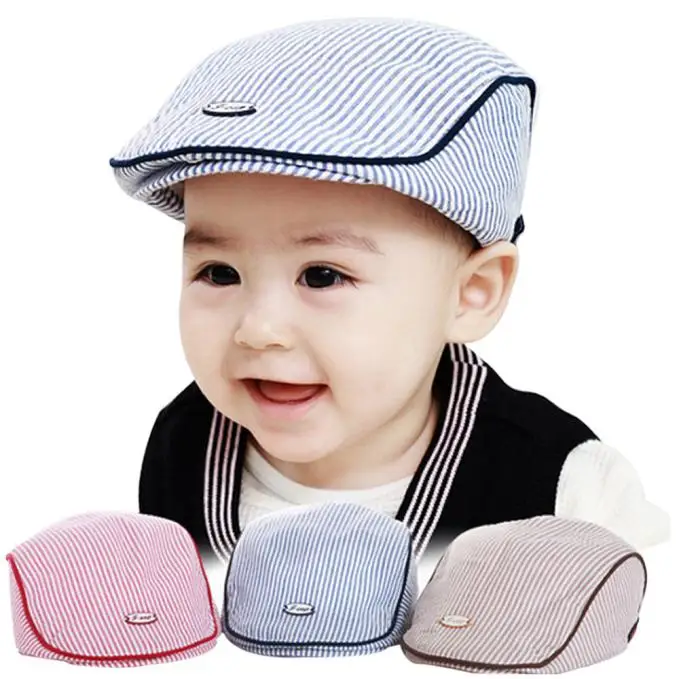 

1-3Y Fashion Cute Baby Infant Boy Girl Stripe Beret Cap Peaked Baseball Sun Hat