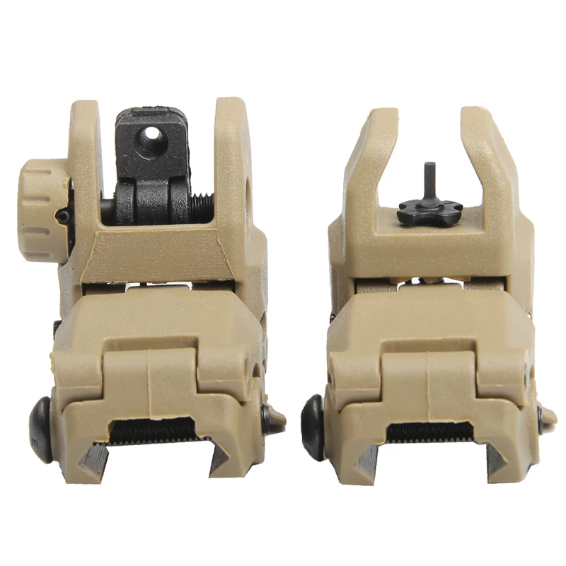 Tactical Military Arms Gear GEN 1 Front and Rear Back Up Sight Set Tan or Black RL27-0003 T-1