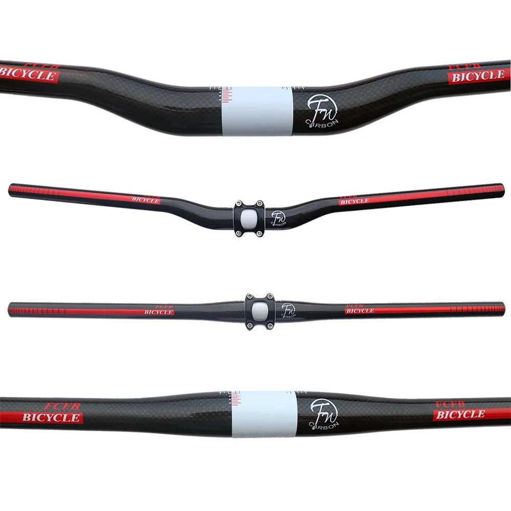 FCFB FW red carbon mtb handlebar top carbon fiber Mountain bike 3K rise