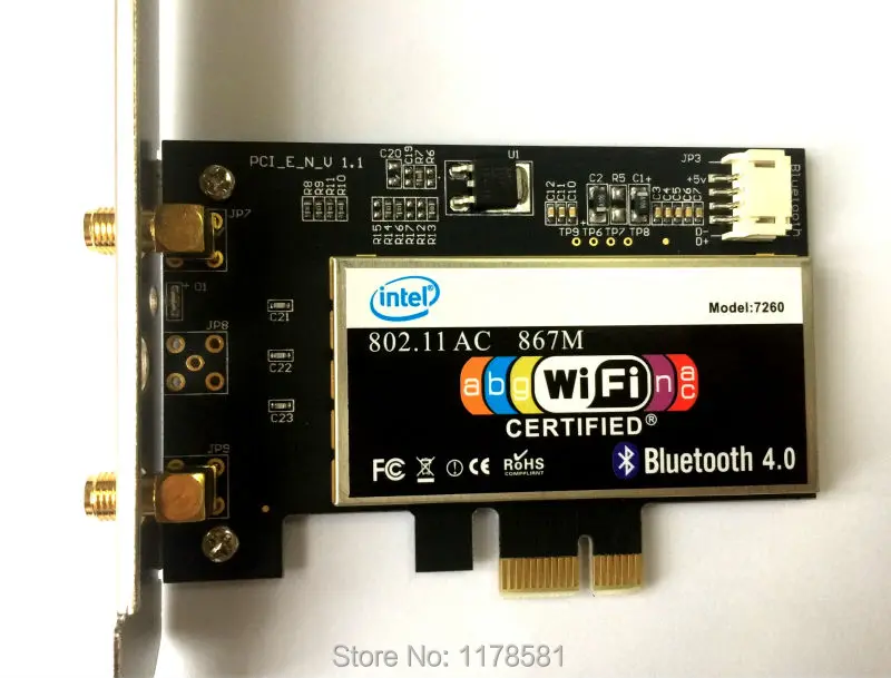 

ORIGINAL NEW Dual Band Wireless-AC AC7260 867Mbps WiFi Adapter with Bluetooth 4.0 BT 4.0 For Intel 7260 AC 7260HMW