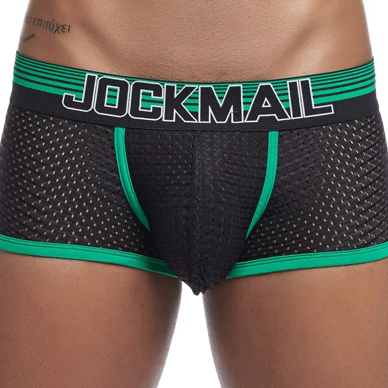 JOCKMAIL новые сексуальные мужские трусы боксеры дышащие сетчатые мужские боксеры мужские трусы Гей пенис мужские трусы мужские Трусы