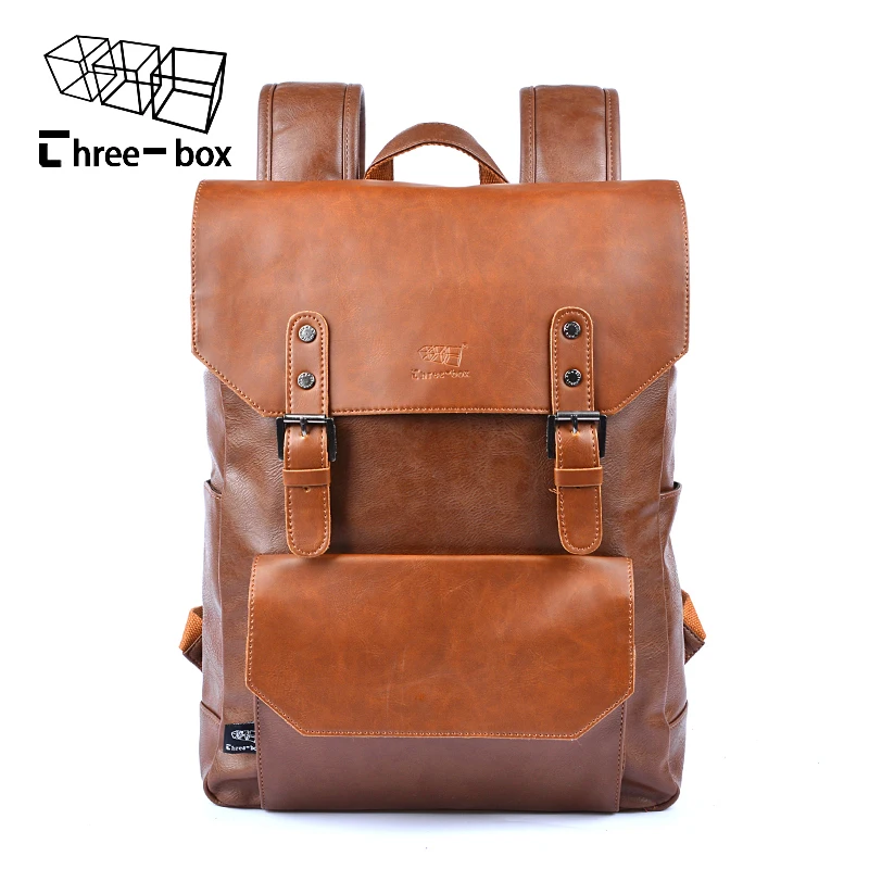 

fashion male Mochila New Arrival high-grade Pu Leather Backpack Ancient Ways The High Quality Workmanship Student Bag schoolbag