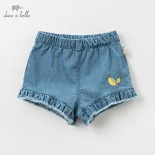 Dave bella/DBM10362, летние модные шорты с рисунком лимона для малышей, штаны для малышей, детская повседневная одежда для девочек