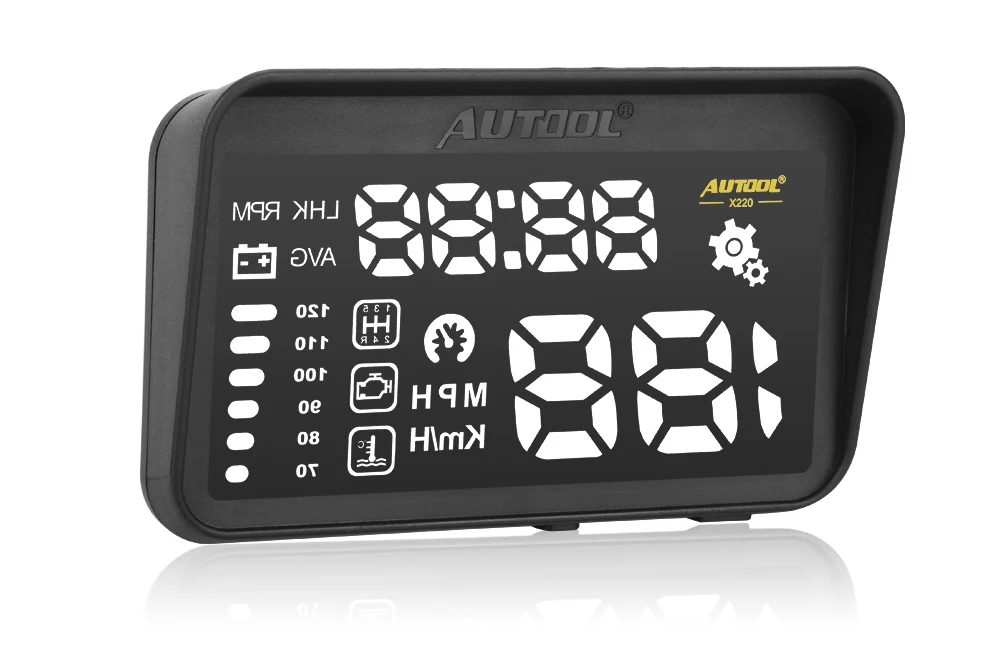AUTOOL X220 HUD Carstyling Универсальный Автомобильный коллиматорный Дисплей Спидометр Интеллектуальный Цифровой Автомобильный спидометр OBD2 Интерфейс X 200