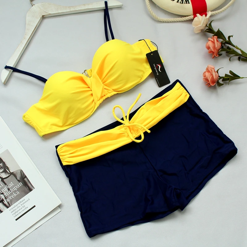 2018 Bikini Push Up Swimwear Women Swimsuit Plus Size Swimwear Solid Patchwork Shorts Two-Pieces Swimming Bathing Suits Tankini 2018 Bikini Push Up Swimwear Women Swimsuit Plus Size Swimwear Solid Patchwork Shorts Two-Pieces Swimming Bathing Suits Tankini
