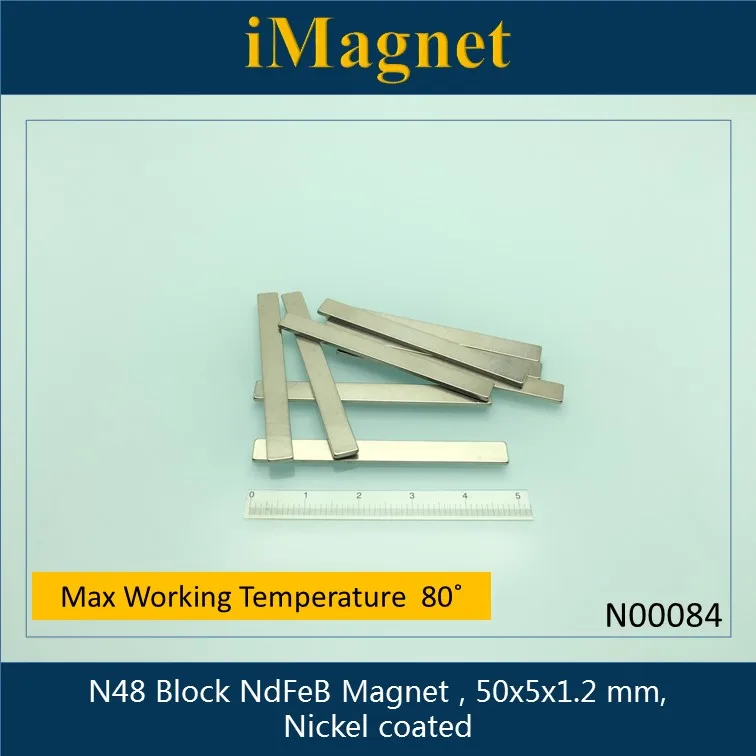 Неодимовый магнит кубовидный неодимовый NdFeB 5 шт. N48 50x5x1 2 мм шт.|rare earth neodymium