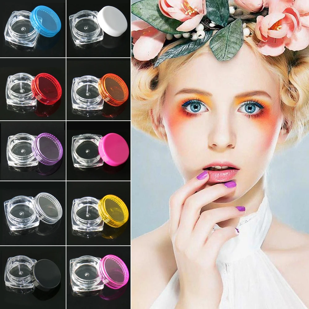 

10Pcs/Lot 5ml 5g Colorful Face Cream Jars Pot Travel Plastic Empty Cosmetic Containers 5ml Cosmetic Sample Containers