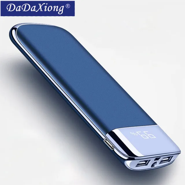 

2019 New Power Bank External Battery PoverBank LED 30000mah Powerbank Portable 2 USB Mobile phone Charger for Xiaomi MI iphone X