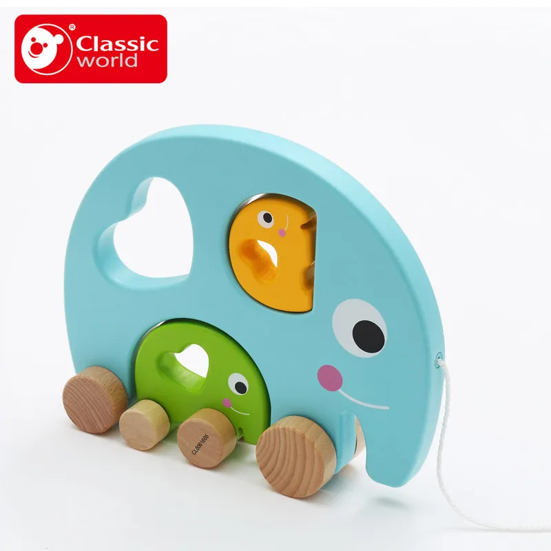 

classic world baby toy pull toys backguy toddler toy high quality cute elephant circus baby educational wooden toy birthday gift