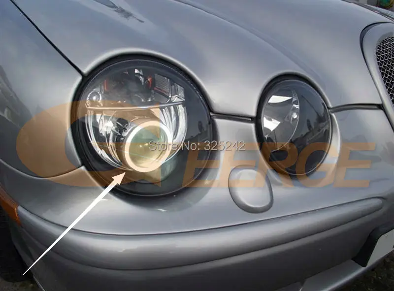 Для Jaguar s type-тип 2003 2004 2005 2006 2007 2008 HID фара отличное ультра-яркая подсветка с холодным катодом(CCFL) Ангельские глазки комплект