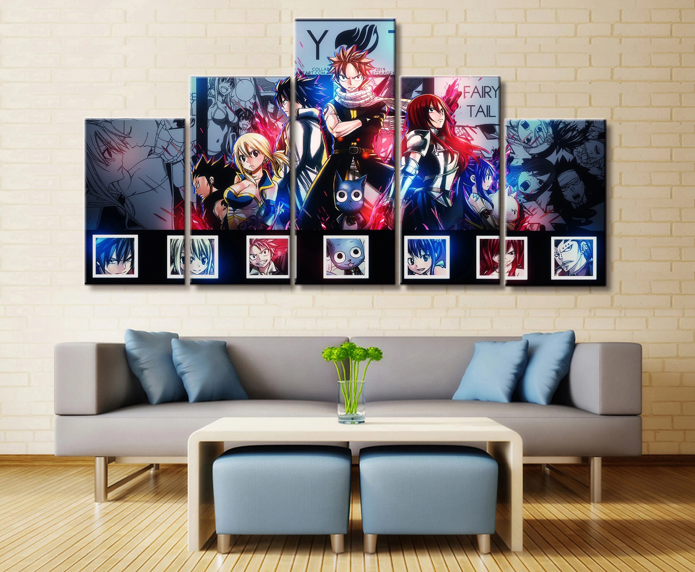 Wall Art Poster Painting Modular Pictures For Living Room Decorative Pictures Canvas Printed 5 Panel My Hero Academia Animation