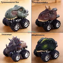 4 шт. динозавр тянуть назад автомобиль мальчиков подарок автомобиль игрушечный автомобиль животных, динозавров игрушки грузовик с