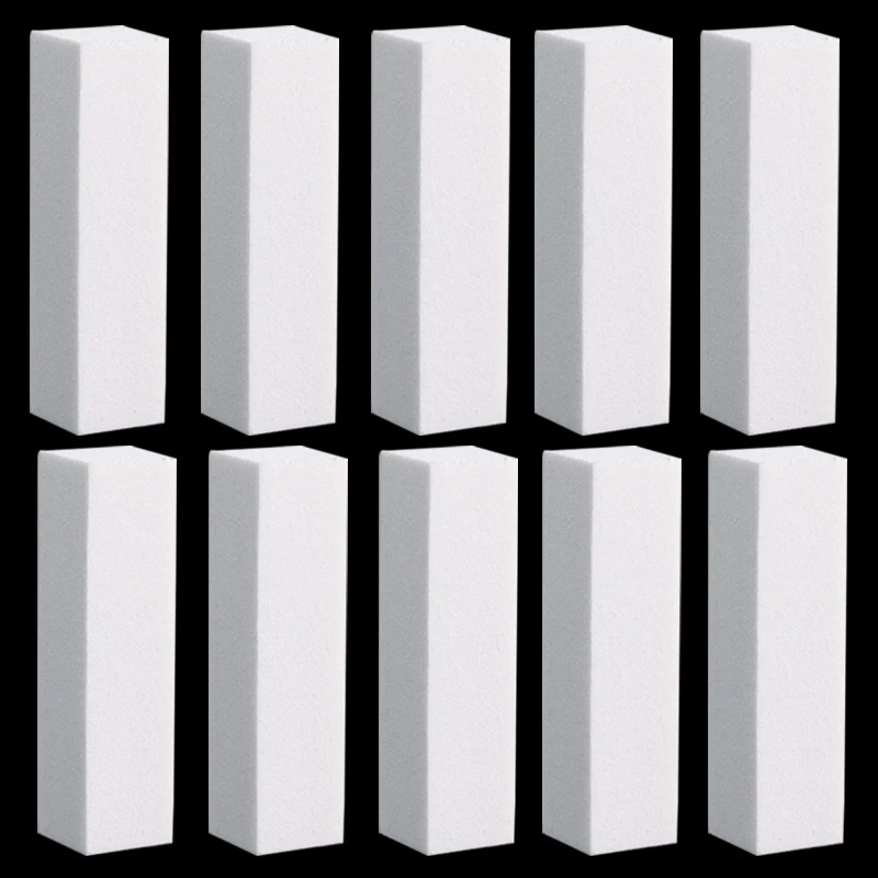 

CLAVUZ 10pcs White Forms Nails Art Manicure Pedicure Tools Buffing Sanding Files Block Care Buffer Nail File For UV Gel Polish