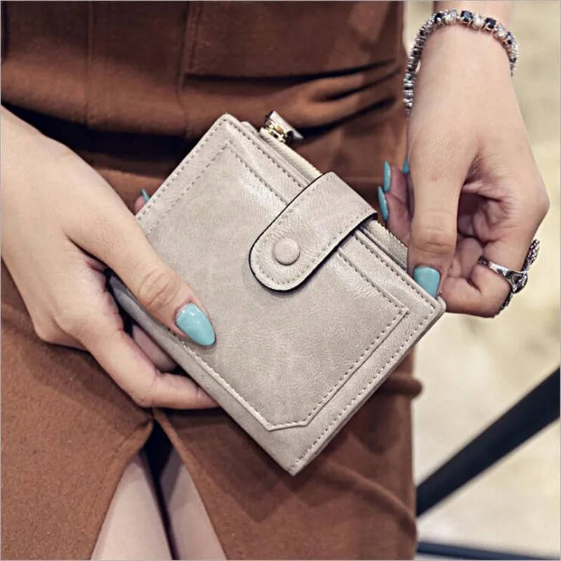 Кошелек женский винтажный Модный высококачественный маленький кошелек кожаный кошелек женский бумажник маленький карман на молнии для монет
