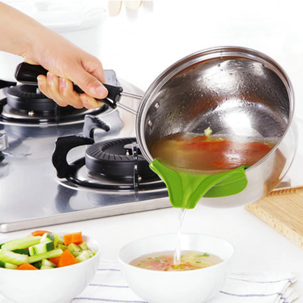 Горшки Кастрюли с защитой от протечек Кухня силиконовая воронка Кухня разноцветные инструменты