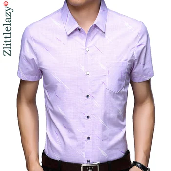 

2019 brand casual pocket summer luxury short sleeve slim fit men shirt streetwear social dress shirts mens fashions jersey 32539