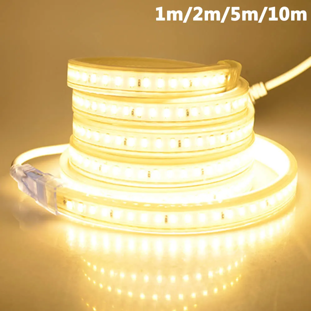 cheap YZtree SMD 5630 LED Strip Light AC 220V 240V Flexible Strip Light 120leds m Waterproof Led Tape Strip Light 1M 2M 5M 10M EU Plug