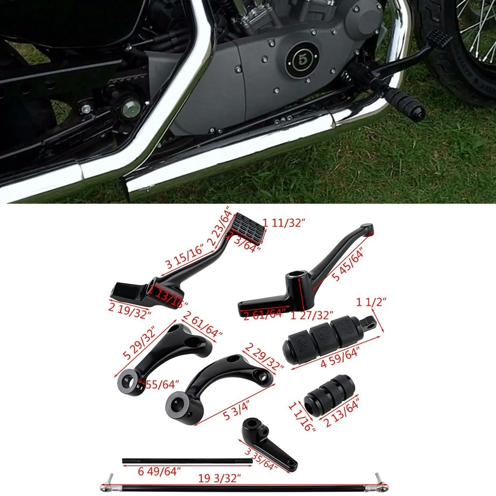 Полный комплект управления вперед с колышками рычагами для Harley Sportster 1200 883 Iron XL883N