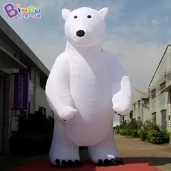 Бесплатная доставка 6 метров гигантский надувной белый медведь для продажи яркий стоящий медведь модель для набор украшений для