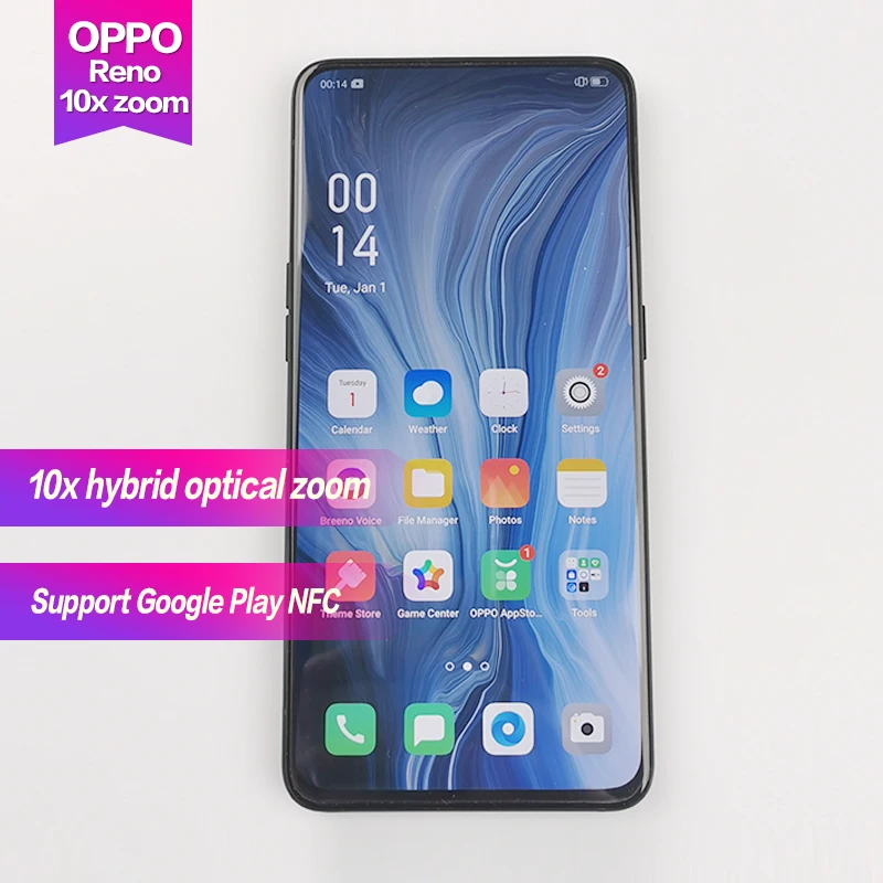

OPPO Reno 10x zoom 6.6"Full Screen Support NFC Side rotation camera Super VOOC Octa Core 48MP+13MP+8MP 4065mAh Fingerprint ID