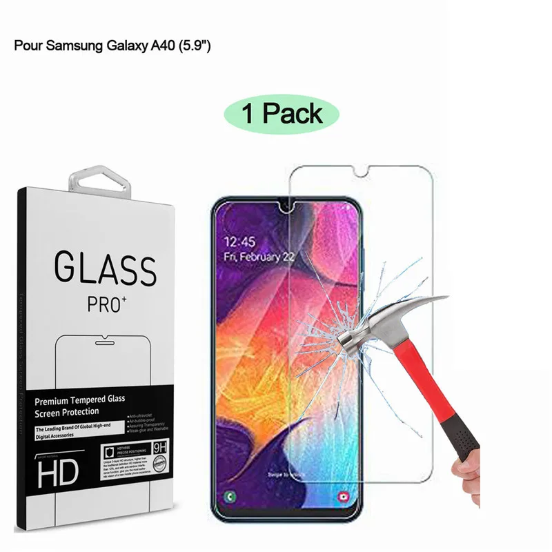 

For Samsung Galaxy A40 Tempered Glass Transparent HD Screen Protector Film Screen Protector Tempered Glass Anti-scratch