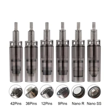 10 шт., патрон с байонетной дермой, вращающиеся иглы, электрическая автоматическая микро игла для дермы, ручка A7, подводка для бровей, подводка для глаз, кончики для макияжа кожи