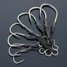 Рыболовные крючки из высокоуглеродистой стали, 20 шт., металлическая приманка, крючок с полиэтиленовой леской 1/0-10/0, колючий рыболовный крючок, прочный