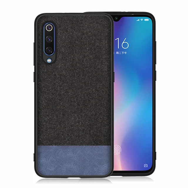 Hadinas тканевый чехол для Xiaomi mi 9 mi 9 SE, силиконовый бампер, чехол для телефона s для Xiaomi mi 9 mi 9 xio mi 9 se, чехол - Цвет: Black with Blue