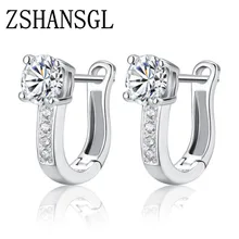 Роскошные серьги-гвоздики, Твердые серьги из стерлингового серебра 925 пробы, серебряные серьги для женщин, свадебные украшения, женские серьги-подвески oorbellen