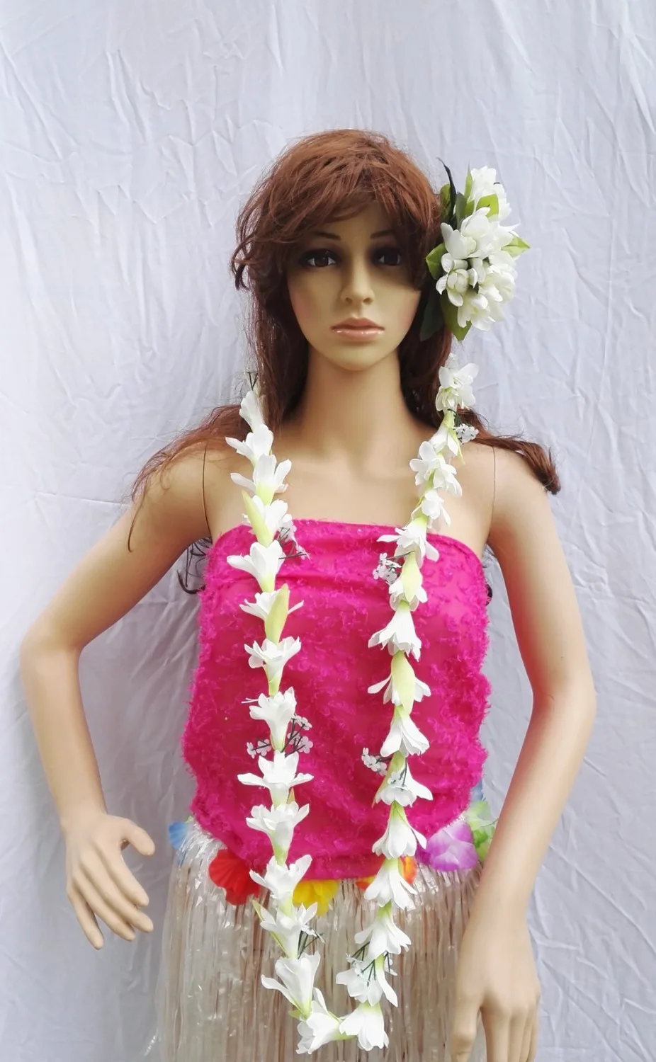 

50PCS/lot CH0214 61inch Artifical Velvet tuberose Lei Hawaii hula dancer tropical flower,party Women wear Beach