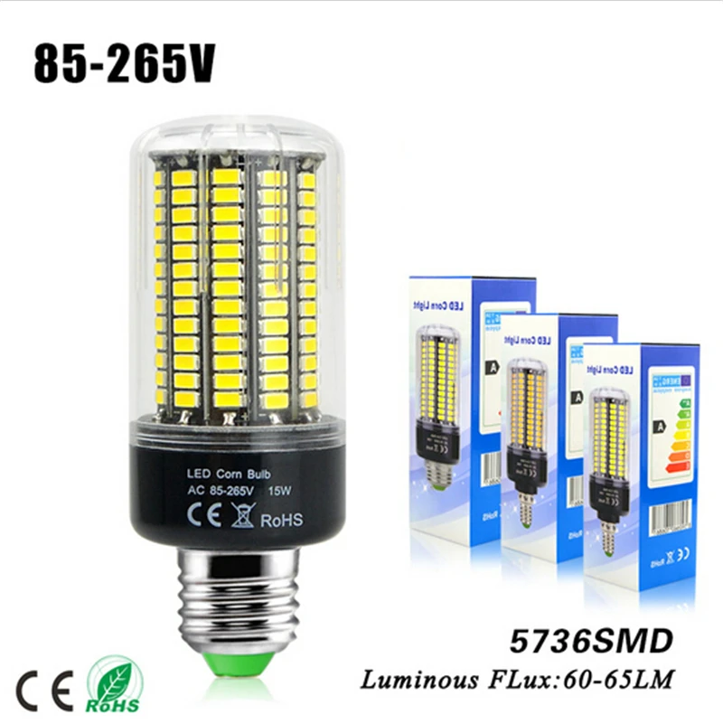 Новейший без мерцания SMD 5736 28 40 72 108 132 156 светодиодов E27 E14 B22 GU10 220 в 110 В светодиодная