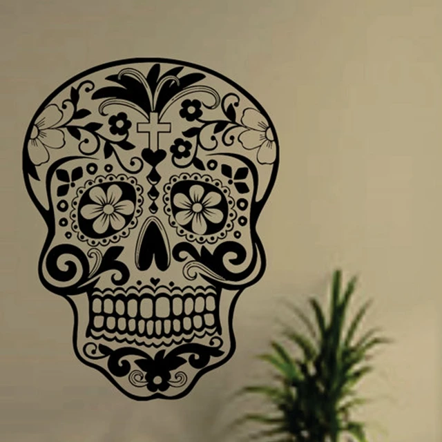 Skull wall sticker Skull punk rock creative personality removable vinyl
