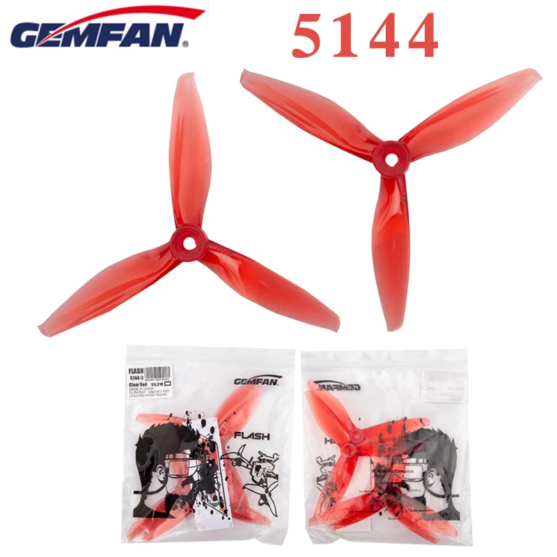 

8PCS Gemfan 5144 5inch tri-blade/3 Blade Propeller Compatible 2207 2208 2306 Brushless Motor For FPV RC Drone Props