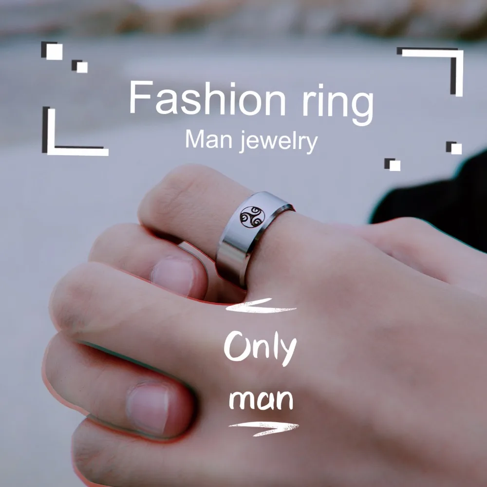 

Onlysda Stainless Steel Teen Wolf Midi Ring 8mm Triskele Triskelion Allison Argent Movie Ring Men and Women Jewelry Gift OSR105
