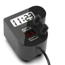 Мотоцикл мобильный телефон двойной зарядное устройство usb 2.1A Цифровой вольтметр датчик Авто Зарядка 2 порта для iPhone samsung