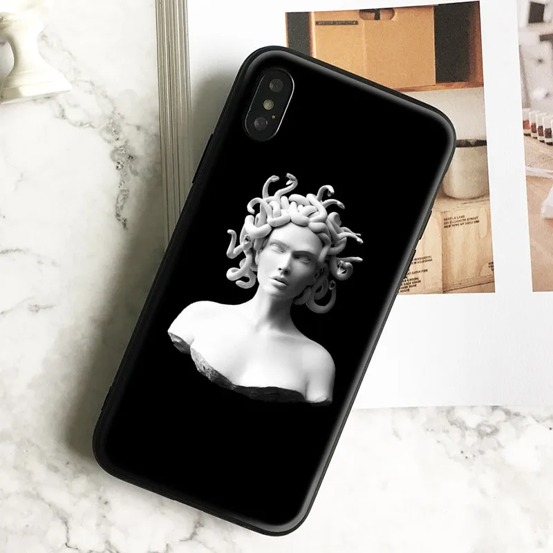 Мягкий силиконовый чехол Medusa из ТПУ с изображением гипсовой статуи для Apple iPhone 5 5s