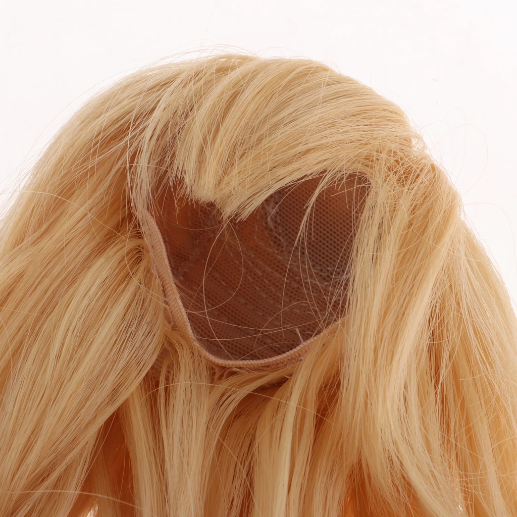 Wavy BJD SD DIY Wigs Wire 1/4 Dolls Noodle Curly Wig BJD Hair Wig Light Yellow