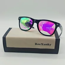 Festa caleidoscópio óculos para mulheres rave festival edm futurista óculos de sol lente diffracted retro caleidoscópio eyewear topo