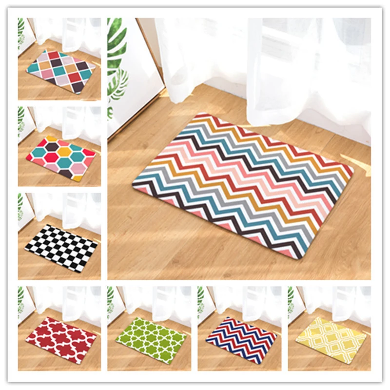 

New Welcome Mats Geometric Print Doormats Bathroom Kitchen Carpet Home Floor Mats Living Room Anti-Slip Rug 40X60 50X80cm