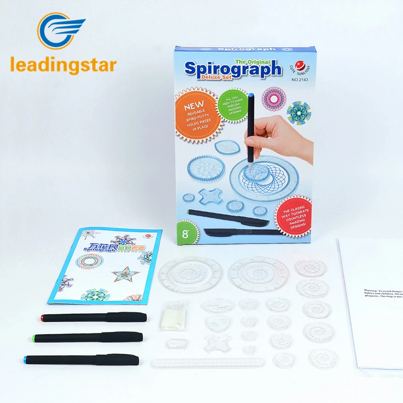 LeadingStar Children Creative Drawing Toys Set Geometric Ruler Student