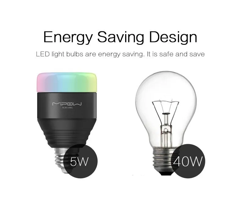 Mipow E27 PLAYBULB Smart Светодиодный шарик пузыря шарика свет лампа 85-265 V 5 W Беспроводной умная лампа Bluetooth аудио для Android ISO приложение