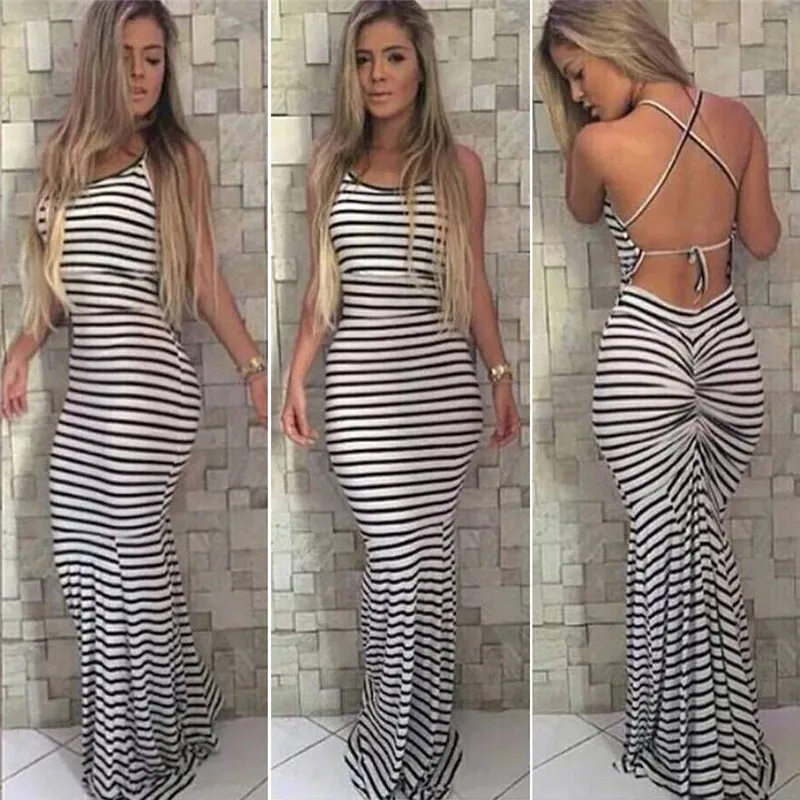 Long Dress Women Plus Size Strappy Striped Long Maxi Sundress Party Club Beach Dress Dresses Woman Party Night Party Dress Long Dress Women Plus Size Strappy Striped Long Maxi Sundress Party Club Beach Dress Dresses Woman Party Night Party Dress