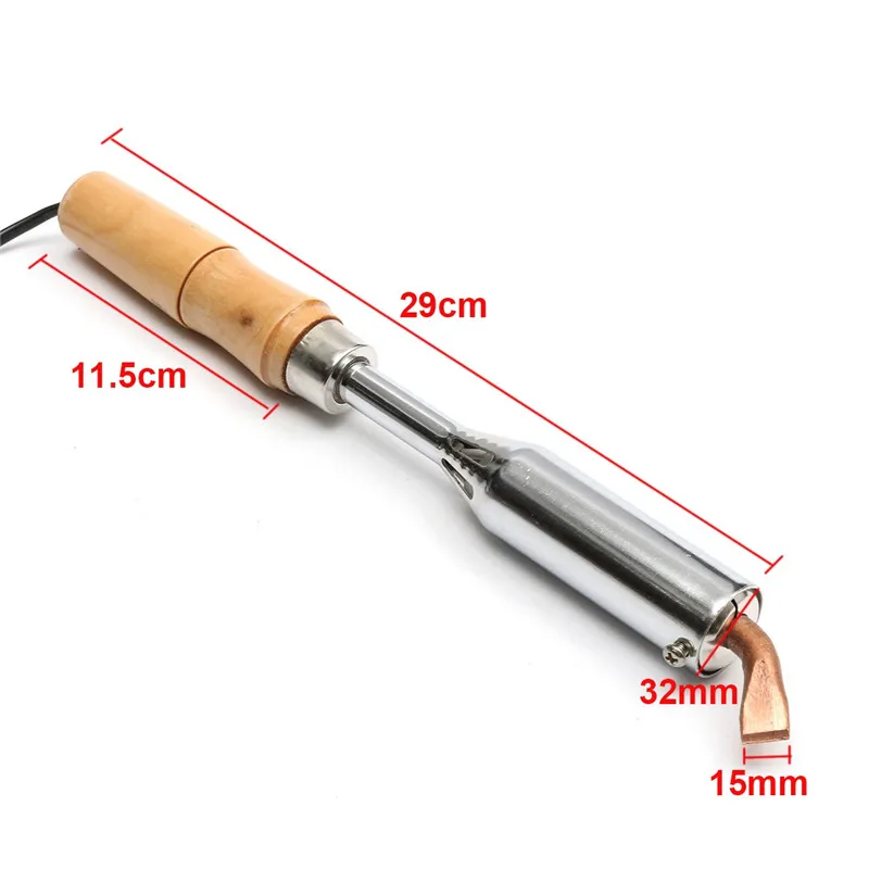220V AC 200W Soldering Iron Heavy Duty Chisel Copper Point Tip Wood Handle Tool 
