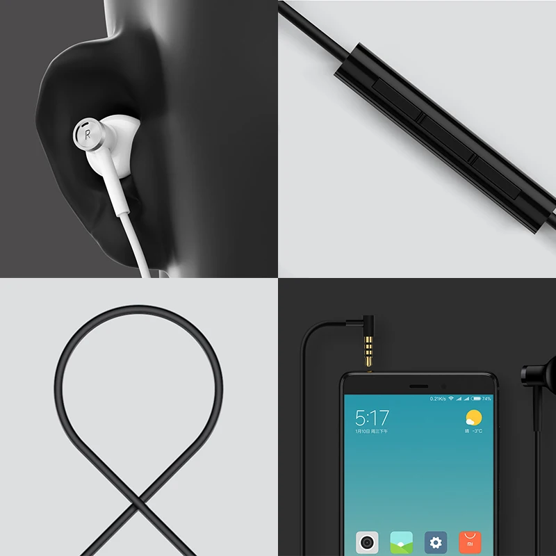 Оригинальный Новый Xiaomi mi двойной драйвер наушники 3 5 мм Половина In Ear DC Dyna c