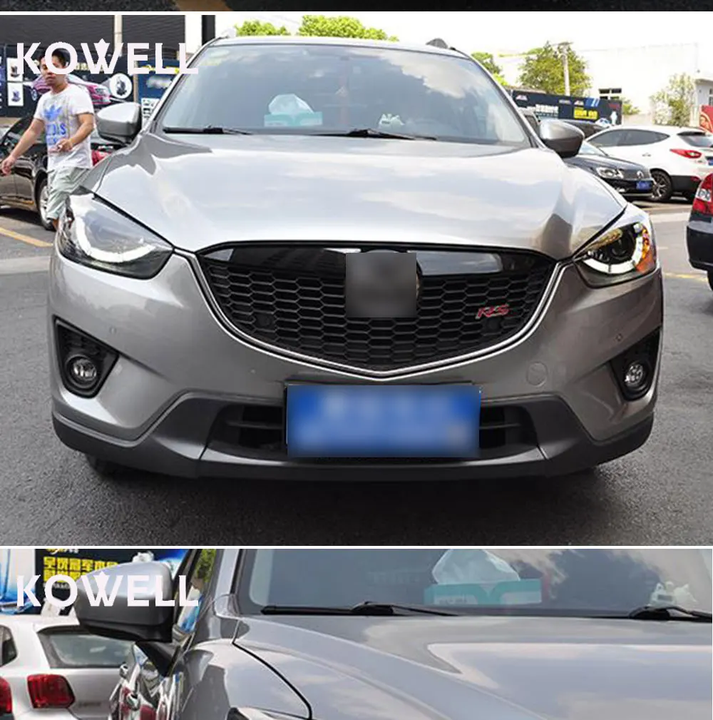 KOWELL автомобильный Стайлинг для Mazda CX-5 головной светильник s 2013- для CX-5 Головной фонарь светодиодный DRL передний светильник Биксеноновые линзы двойной луч HID комплект