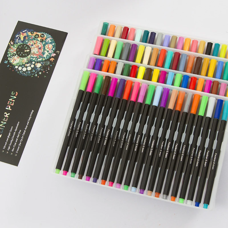 80 цветов 0,4 мм наконечник черный Fineliner эскизные ручки