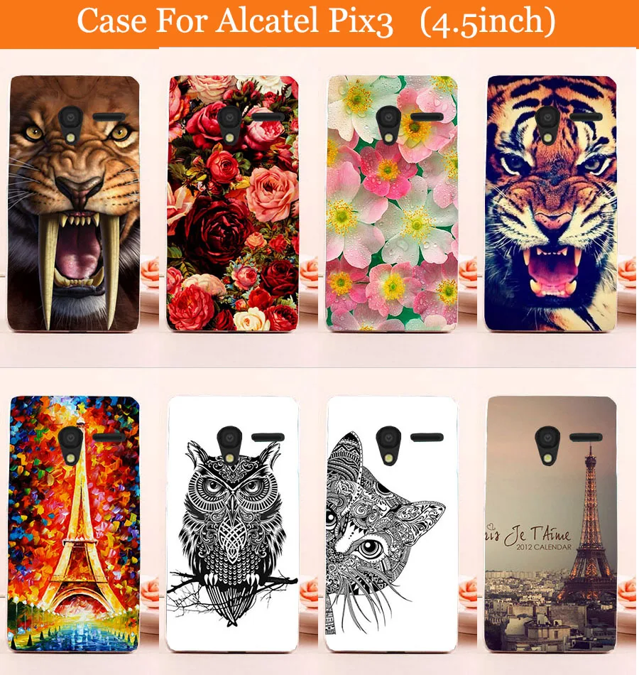 Цветной чехол для Alcatel One Touch Pixi 3 4 5 дюйма милый окрашенный жесткий накладка 4027X 4027D